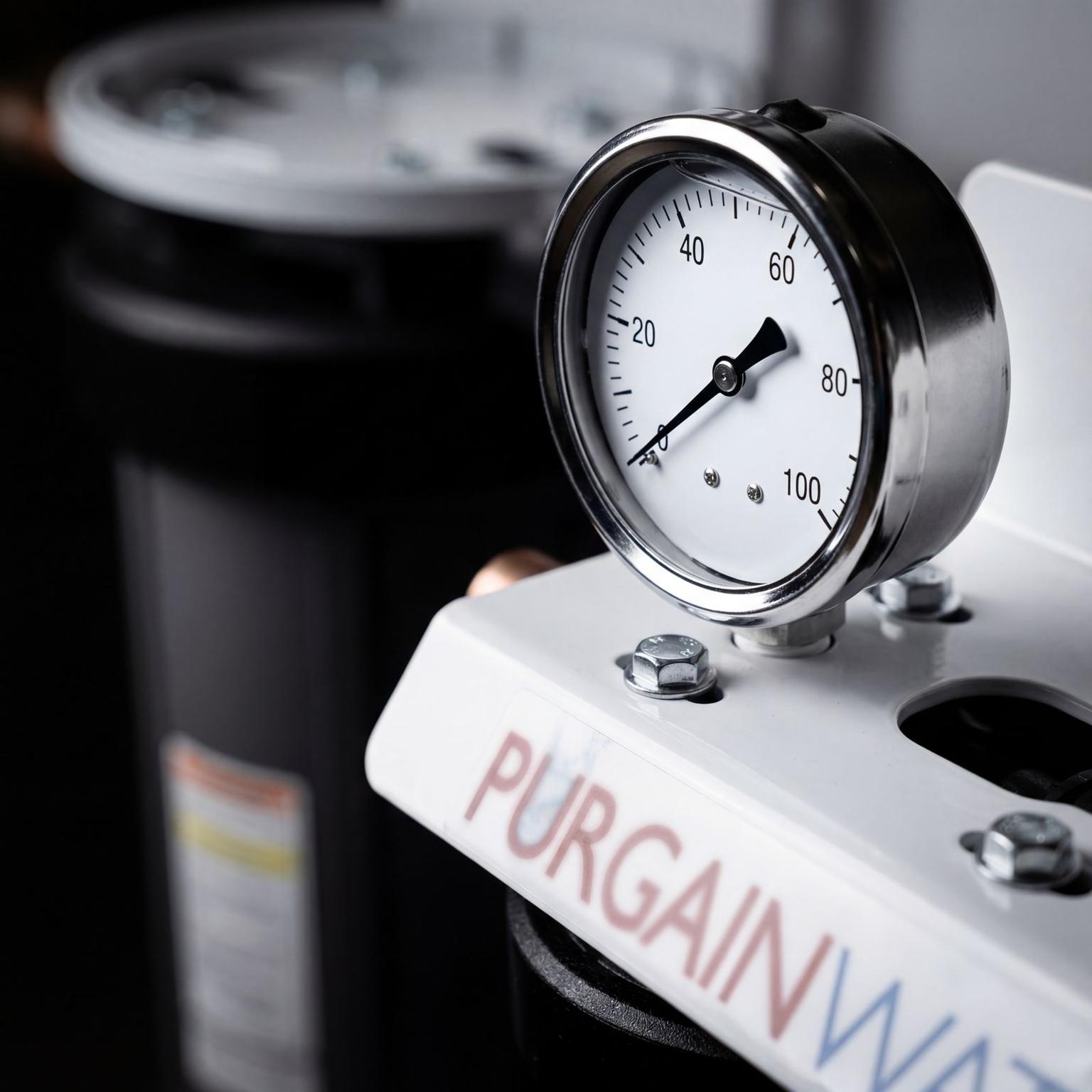 Whole house filtration system detail showing installation